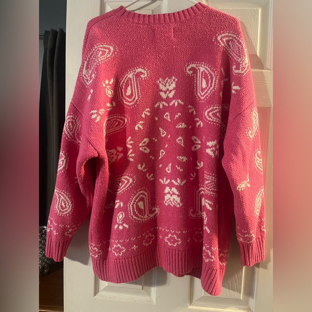 American Eagle Outfitters Pink Paisley Sweater
